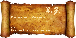 Meissner Zakeus névjegykártya